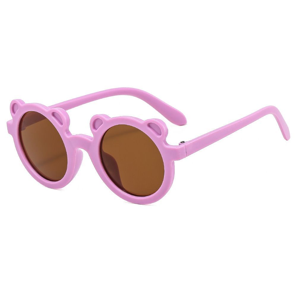 Wholesale Daisy cute bear round frame petal kid's sunglasses